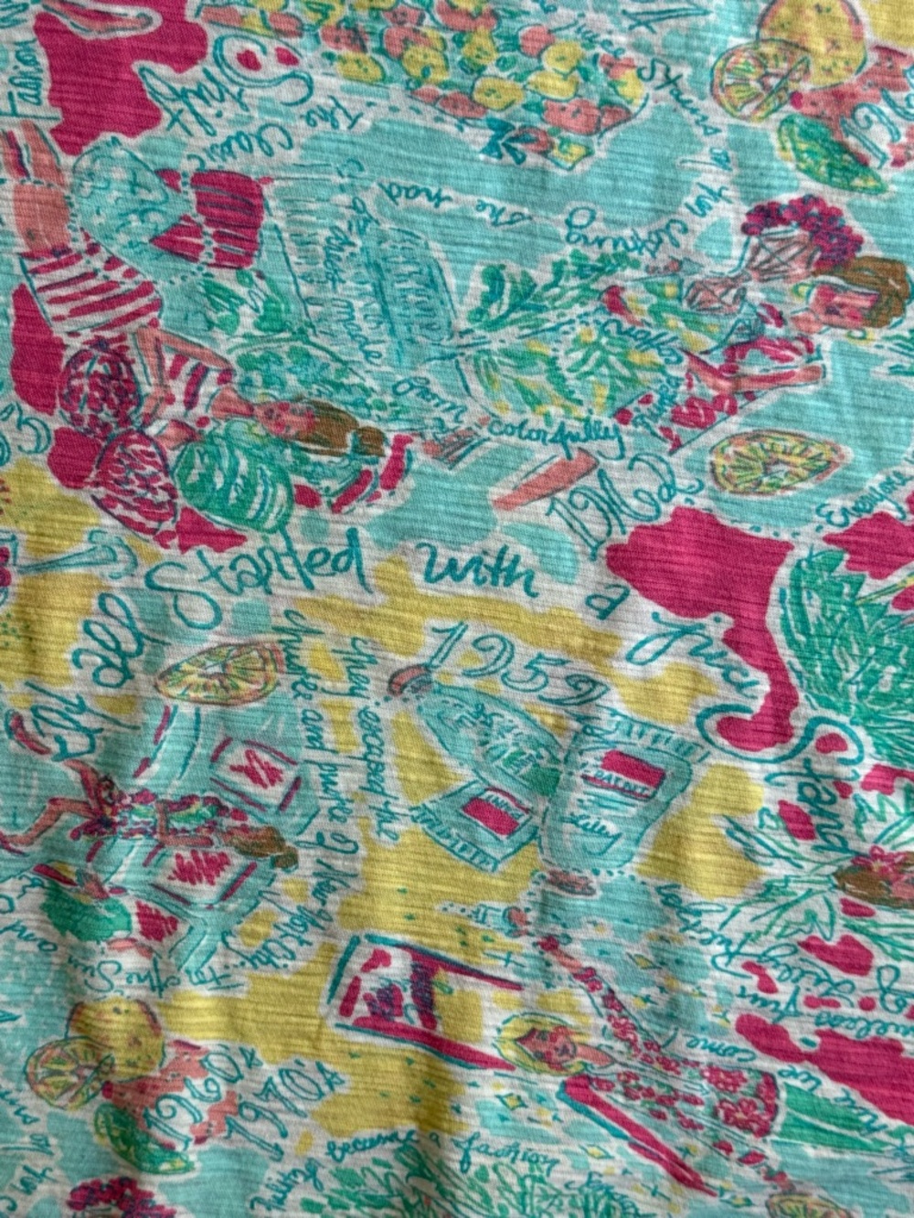 Lilly‎ Pulitzer “In The Beginning” Printed V-Neck Long Sleeve Top – Size Medium - Picture 10 of 12